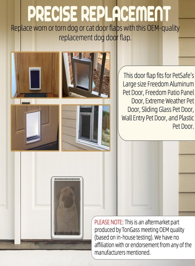TonGass PAC11-11039 Large Dog Door Flap Replacement Compatible with PetSafe Freedom Dog Doors, 10 1/8"x16 7/8" Pet Door Replacement Flaps with Magnetic Closure, Weather-Proof & Warp-Resistant - 2-Pack - Image 5